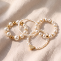 Elegantni set od 4 biserne narukvice
